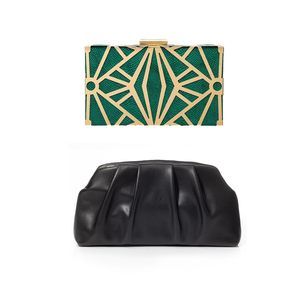 Cariedo Green Metal Hollow Clutch for Wedding & Prom
